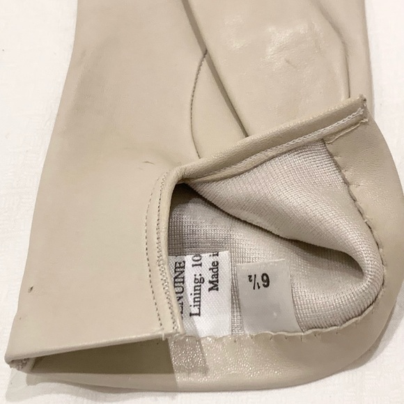 NEW Ivory White Italian Leather Driving Gloves - Silk Lined - Picture 3 of 9